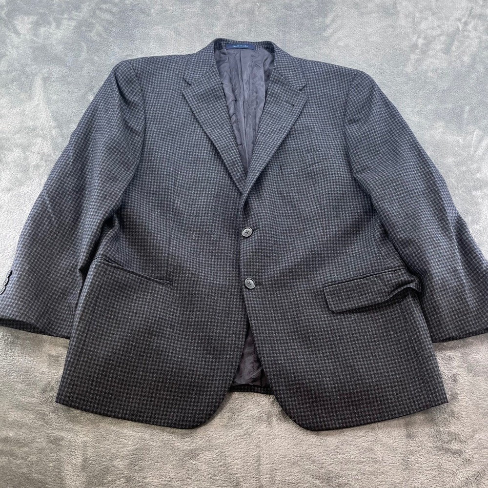 Joseph Abboud Loro Piana Super 120s Wool Houndstooth Sport Coat Blazer 44S USA